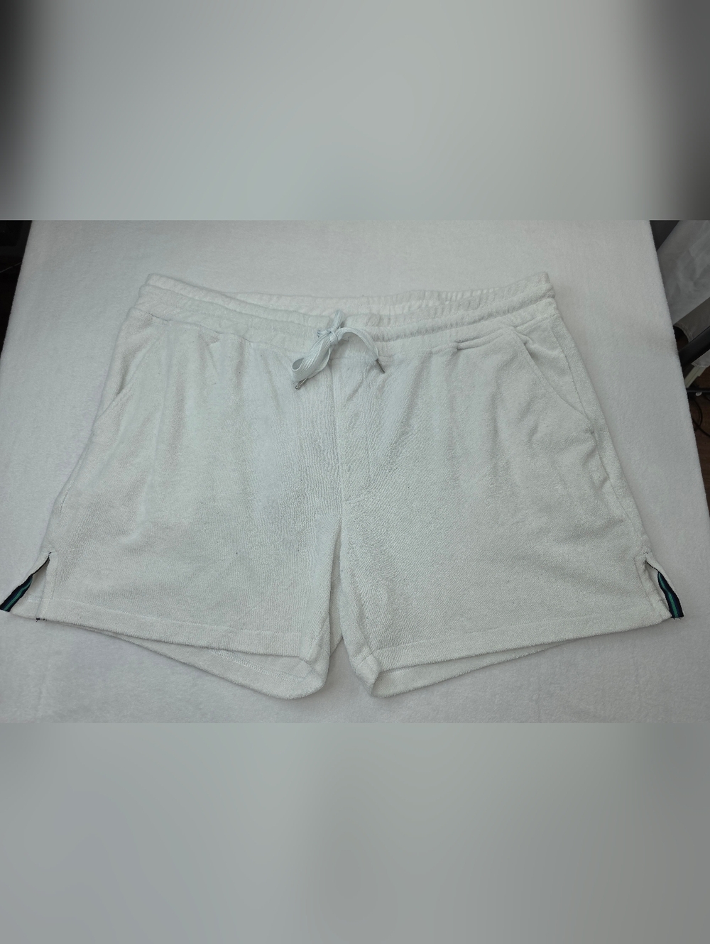 Houston White Men's White Terry Drawstring Shorts Size XL CR-3658
